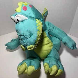 Publix Dinosaur Plush Mascot Plato Super Market Promo Toy Blue Green 15”